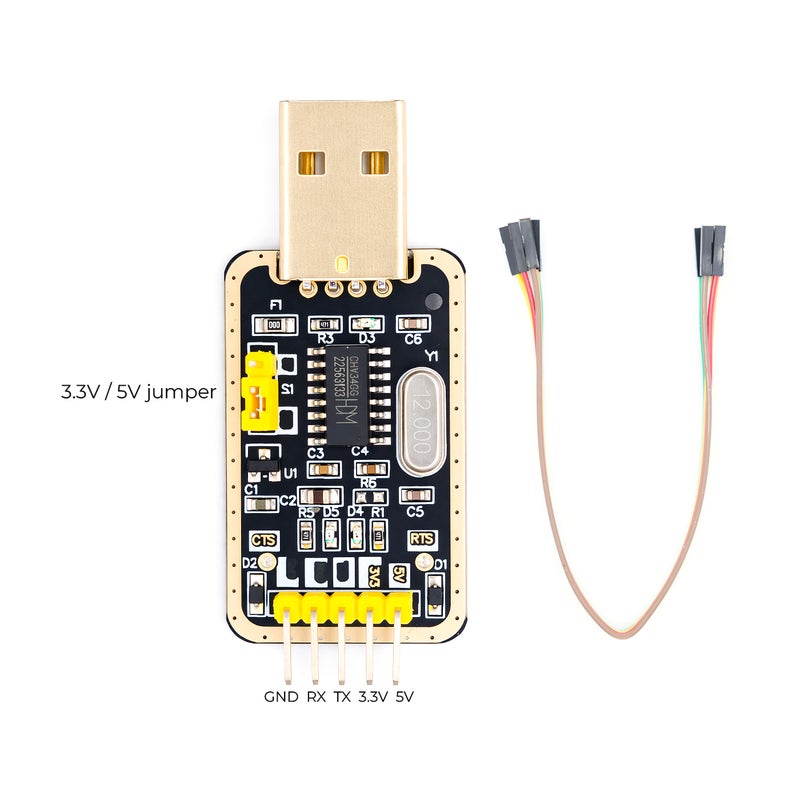 USB-TTL UART adapteri CH340 3.3V, 5V
